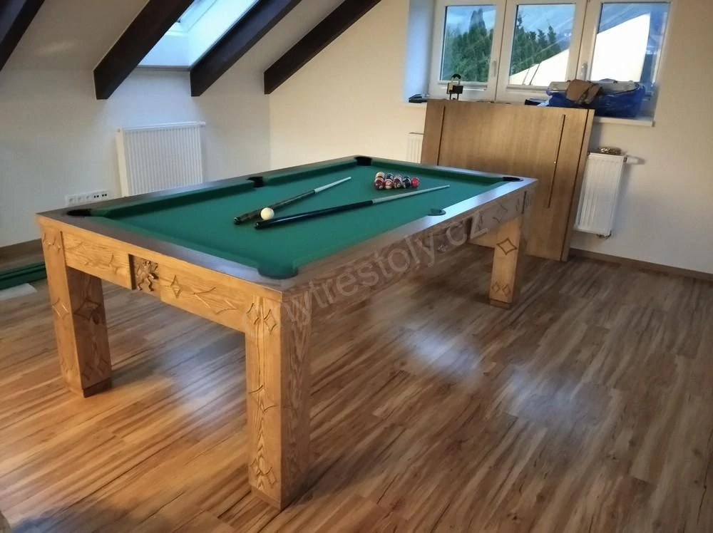 Vyřezávaný kulečník billiard Lion 